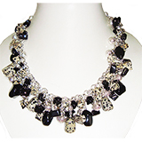 CP124 collar jaspe d&aacute;lmata y onix negro
